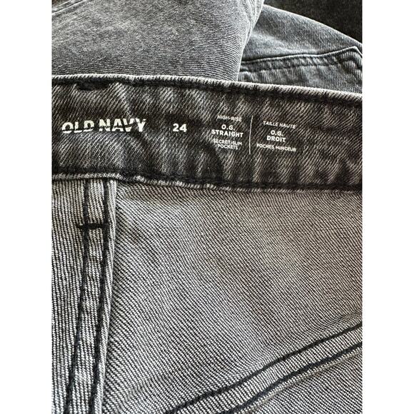 Old Navy Women Charcoal Grey High Rise O.G. Straight Ankle Jeans Size 24 - NWT - Picture 3 of 8